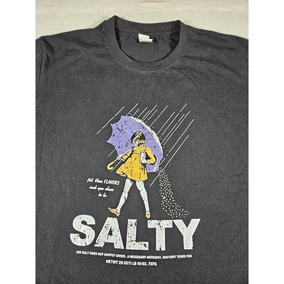 GANMIA Other - GANMIA Salty Morton Salt Girl Parody Graphic T-Shirt Black Mens XL